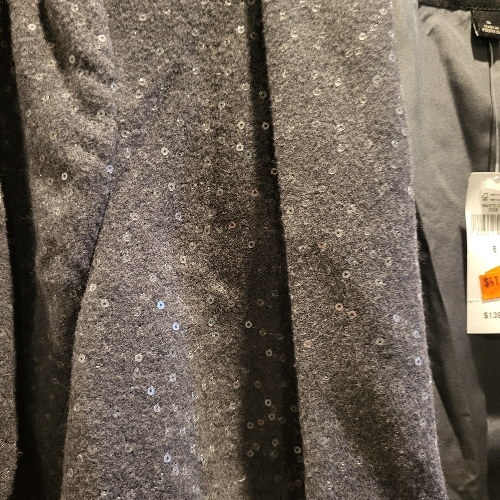 Banana Republic Gray 3/4 Sleeve Sequin Blazer Jacket Size 8 NEW - Picture 6 of 11